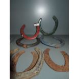 A selection of vintage iron horse shoe