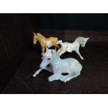 Three Beswick studies, Foals, grey and palomino