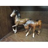 Two Beswick studies, Foal, brown 947 & Palomino, brown 1261