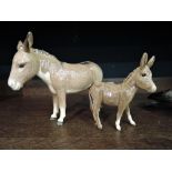 Two Beswick studies, Donkey 2267A & Donkey Foal 2110