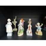 A complete set of Seven Royal Worcester days of the week children figures, Monday 3257, Tuesday