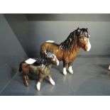 Two Beswick studies, Shetland Pony 1033 & Shetland Foal 1034