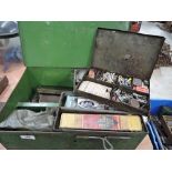 A vintage engineers tool chest with original contents