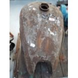 A vintage motorbike fuel tank