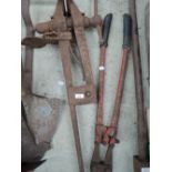 A vintage blacksmiths leg vice
