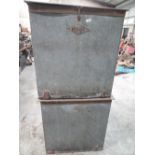 Two large vintage galvanised storage bins by Bibby