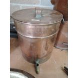 A vintage 4 gallon copper container