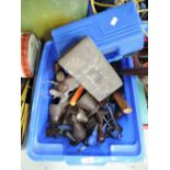 A box of various workshop tools