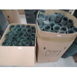 Two boxes of polypropylene plant pots small