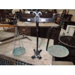 A set of vintage cast and copper plate balance scales