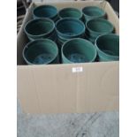 A box of polypropylene plant pots