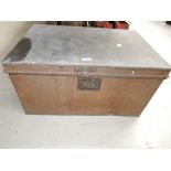 A vintage metal chest