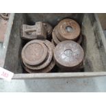 A box of various cast weights