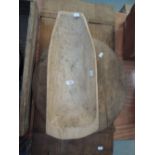 Two large handled bred boards and carved wooden bread trencher