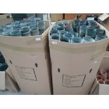 Two boxes of various polypropylene plant pots small