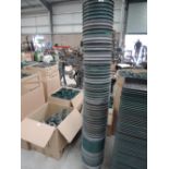 A stack of polypropylene plant pots 10' approx