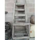 A selection of vintage heavy duty tressles/ steps and similar