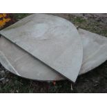 Two slabs of green slate ideal for garden tables