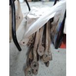 A selection of vintage cast iron rails