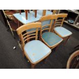 A vintage formica top table and 3 ( 2 plus 1 ) chairs