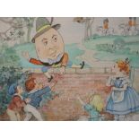 A watercolour, Patience Arnold, Humpty Dumpty, signed, 10in x 9.5in