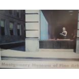 A print poster after Edward Hopper, Montgomery Museum of Fine Arts, 1996, 23in x 28in