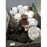 A selection of vintage ceramics including Tams soup cups