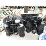 Two sets of vintage binoculars including Yashica and Photax