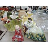 Four Royal Doulton figurines, Solitude HN2810, Lynne HN2329, This Little Pig HN1793 & Ninette