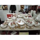 a vast part dinner tea coffee service by Royal Albert in the Old Country roses pattern