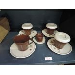 A selection of vintage Melaware cups and saucers