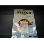 A vintage tin plate advertising sign for Nelson cigarettes
