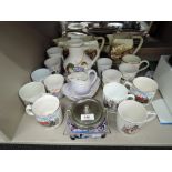 A selection of vintage ceramics including Beswick luster jug and bowl