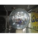 A vintage 1970's glitter disco ball approx 1ft across