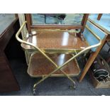 A vintage metal tea trolley