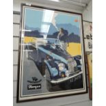 A vintage limited run screen print of Morgan motor car 70th anniversary after Ken Reed signed and