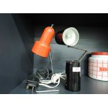 Two vintage 70's design lights one bullet lamp by Lloyd and habitat