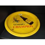 A vintage bar advertising tray for Champion Pale Ale fishing related