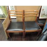 A set of 4 vintage ladder back dining chairs (af)