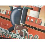 A poster print after Terry Allen, French Line, Cie Gle Transatlantique, 24in x 36in