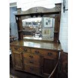 A late 19th/early 20th Century oak mirror back sideboard