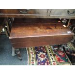 A Victorian mahogany box commode on turned legs , no interior