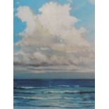 A print, Morning Clouds, indistinctly signed, 10.5in x 6.5in and a watercolour, Lakes landscape,
