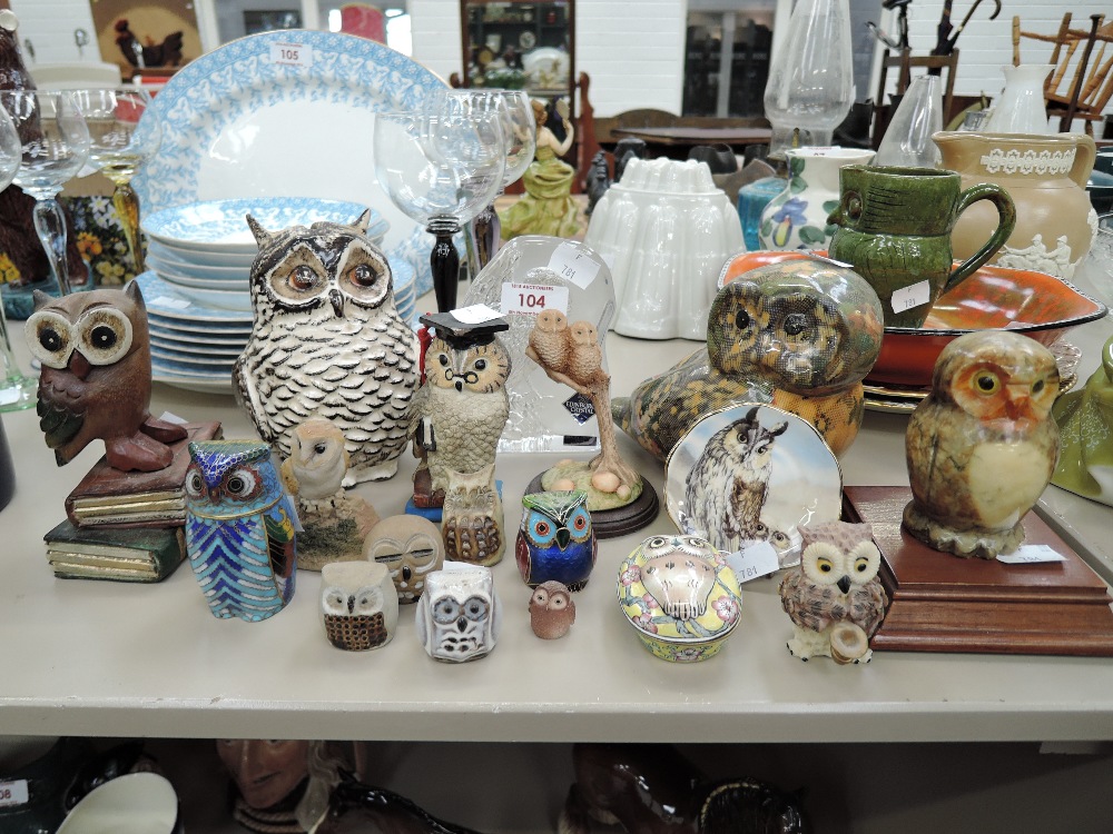 A selection of vintage owl figures and figurines