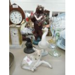 A Royal Staffordshire study, Stork, a Lomonosov study, Fawn, a Nao study, Swan and a ceramic study