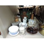 A selection of vintage ceramics including chamber stick