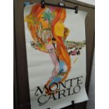 Two vintage travel advertising posters for Monte Carlo 60's design Steve Carpenter and similar
