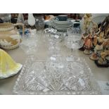 A selection of vintage clear cut crystal glass wares
