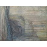 An oil painting Dianna Wells, Rockface I, indistinctly signed and dated (1971) and attributed verso,