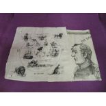 Two antique commemorative napkin souvenirs Queen Victoria 1837 and The Eastern Question 1878